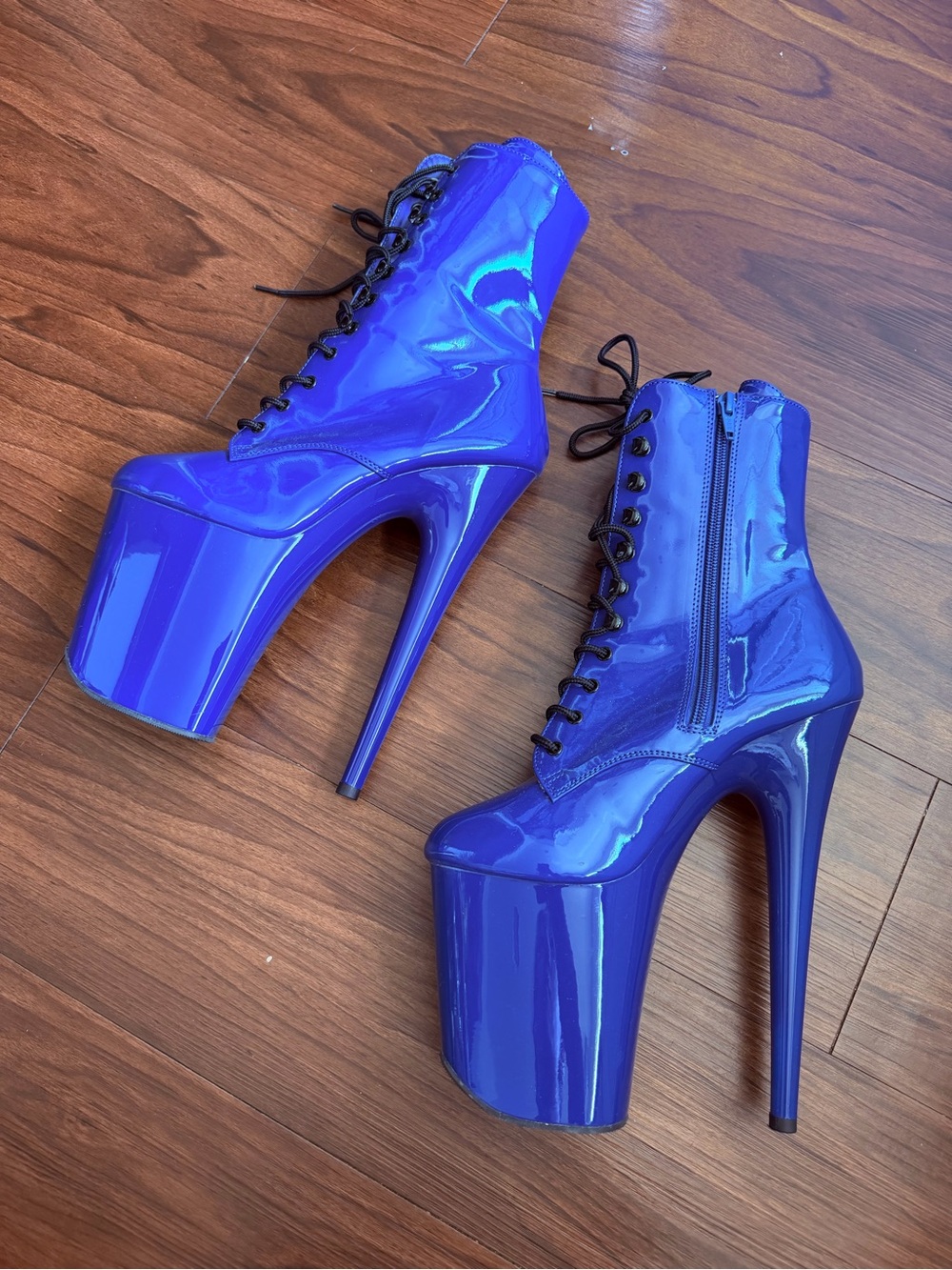 NEW 8 inch Pleaser Flamingo 1020 Boots Blue